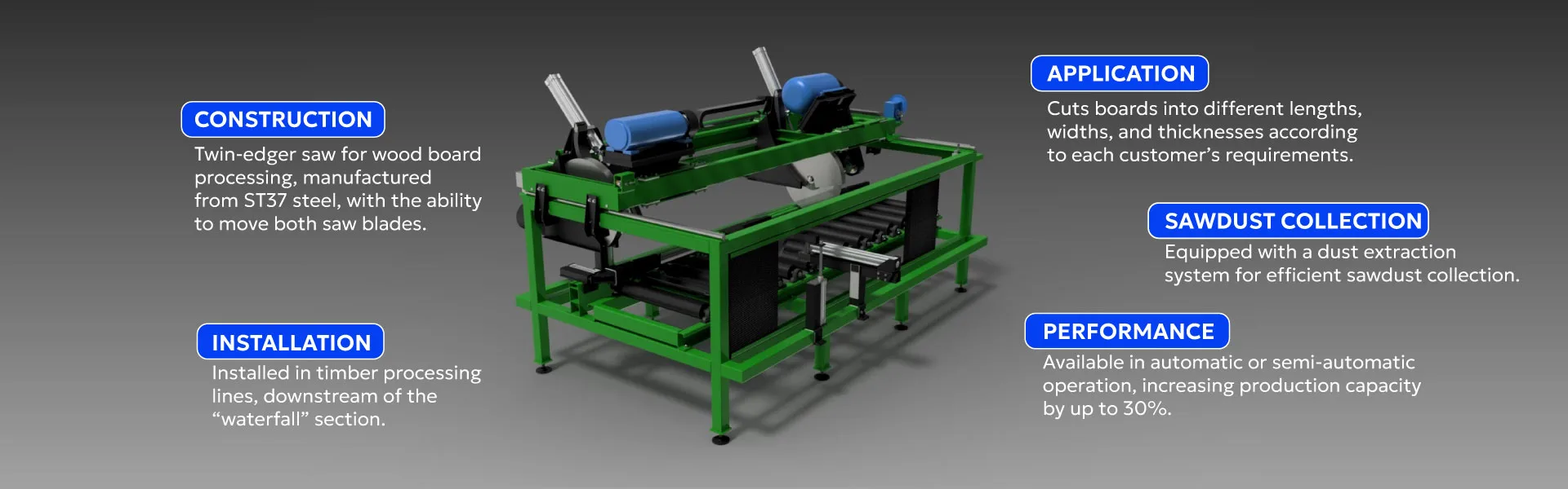 End trimming machinery with Double Saw System SKR23