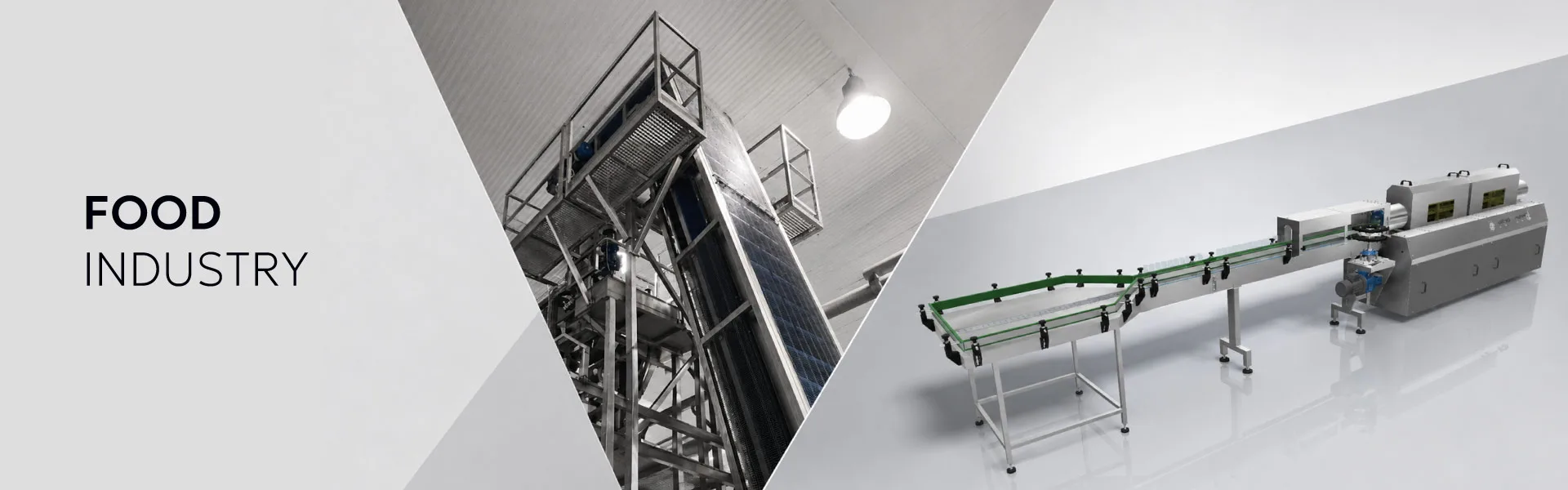 Modern food industry machinery and processing line.